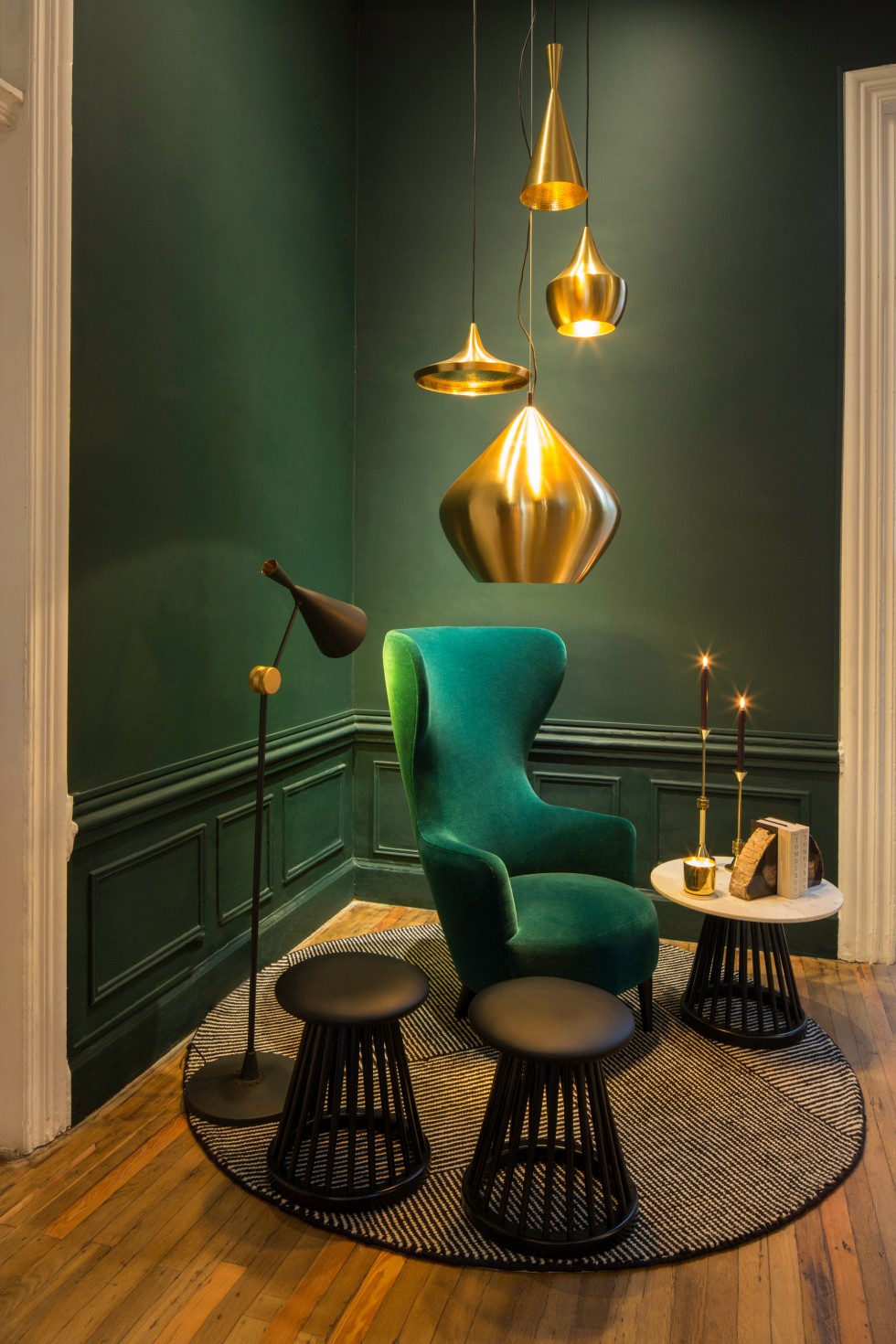 Luxury Rooms with lighting Golden Details living room